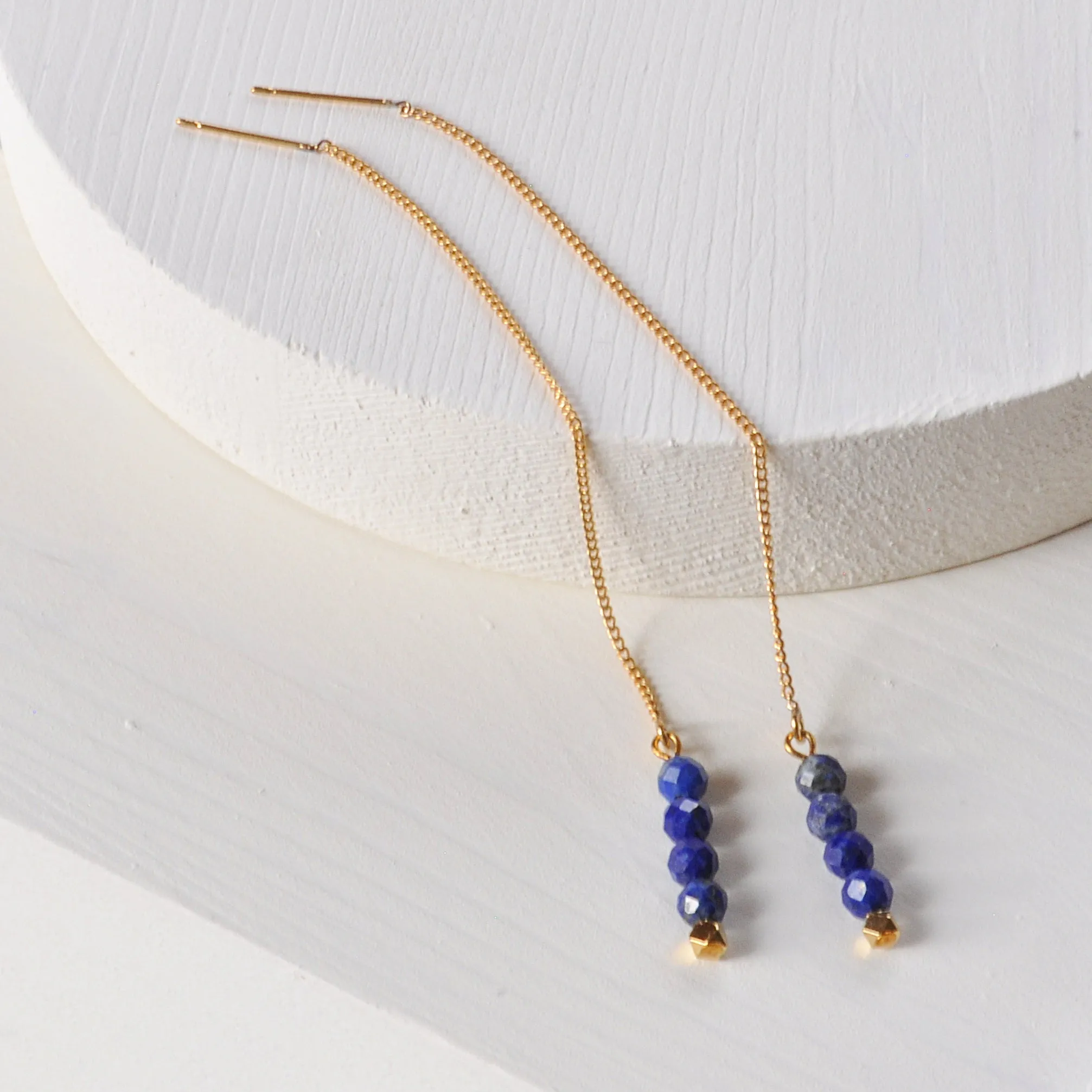 Gold Threader Gemstone Earrings