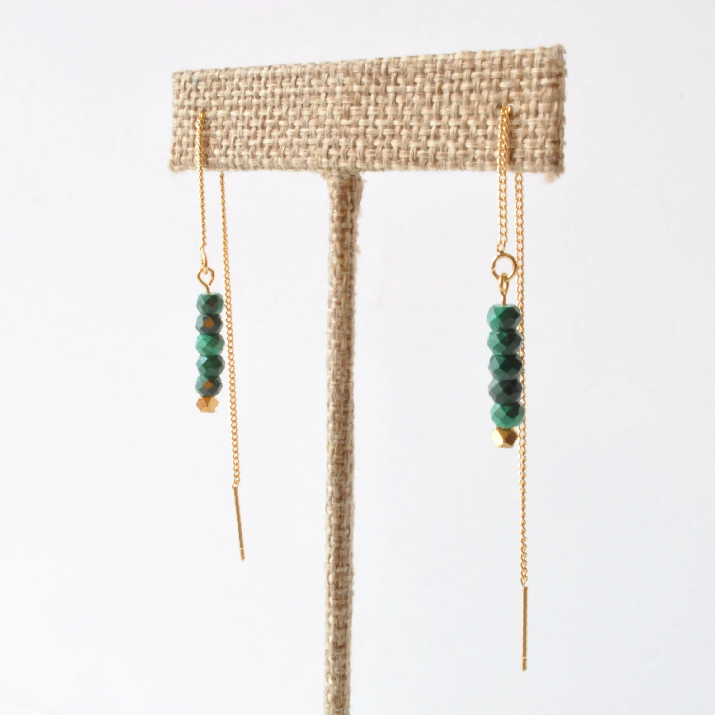 Gold Threader Gemstone Earrings