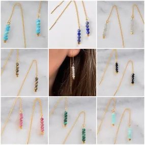 Gold Threader Gemstone Earrings