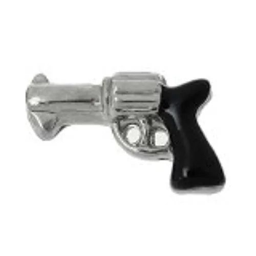 Gun Floating Charm for Glass Living Memory Locket Pendant