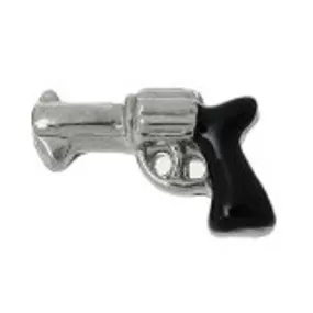 Gun Floating Charm for Glass Living Memory Locket Pendant