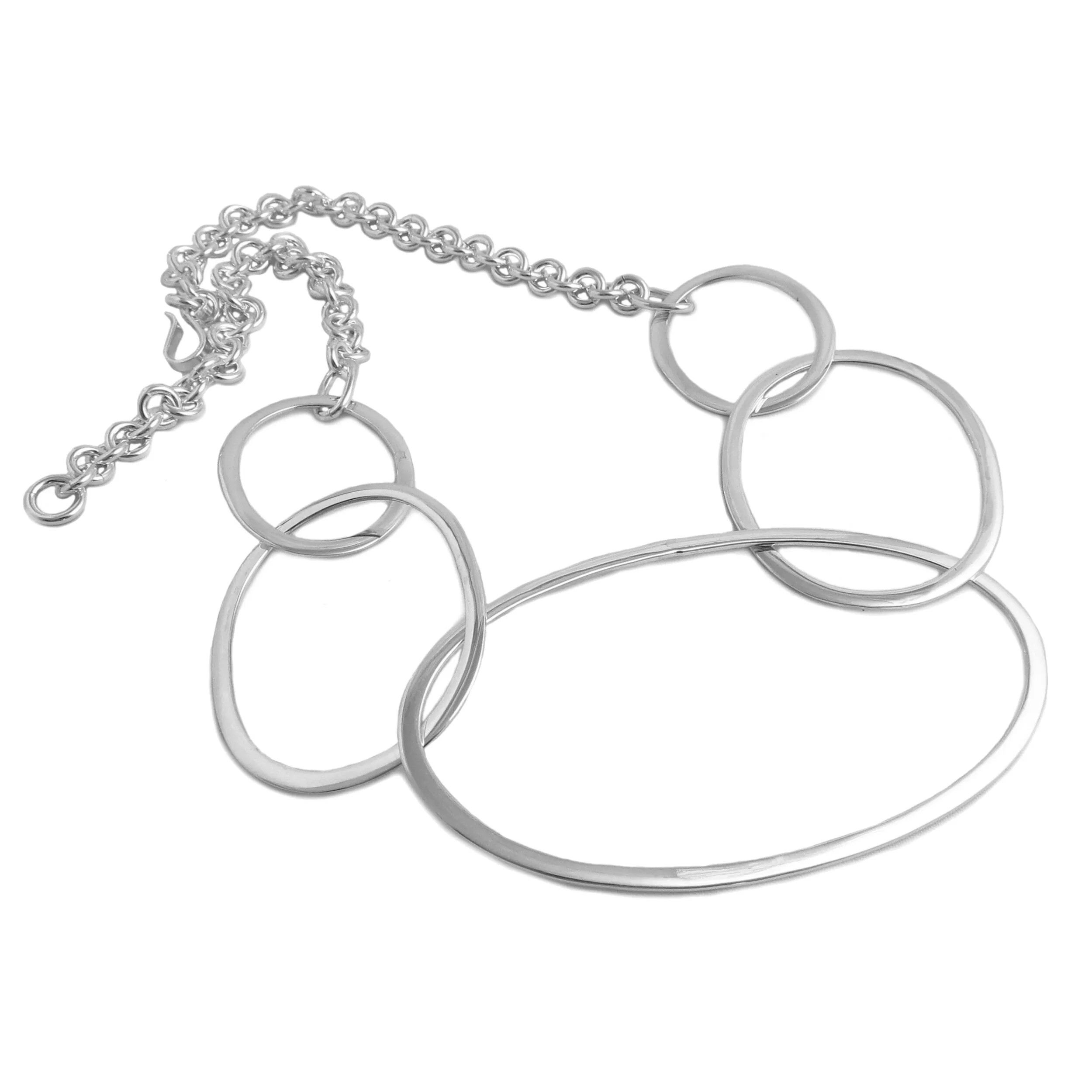 Hallmarked Large 925 Sterling Silver Wide Link Chain Necklace
