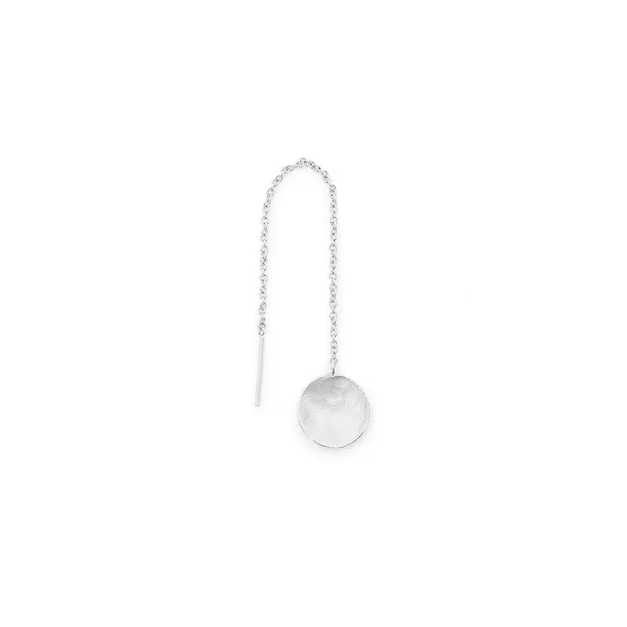 Hammered Disc Drop Threader Earrings