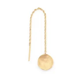 Hammered Disc Drop Threader Earrings