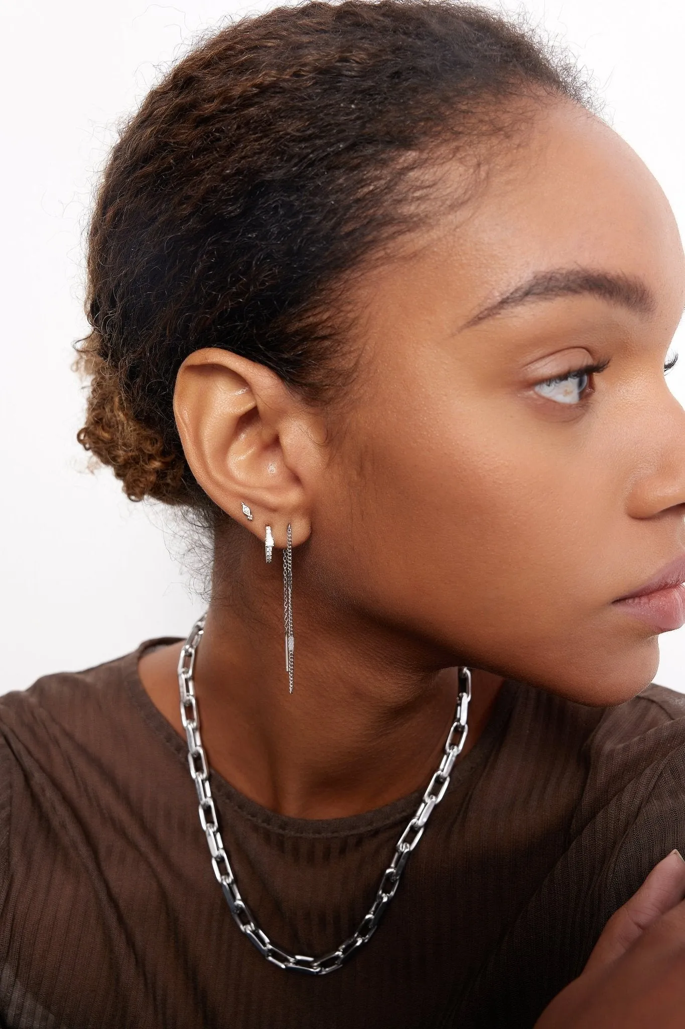 Hammered Threader Earrings