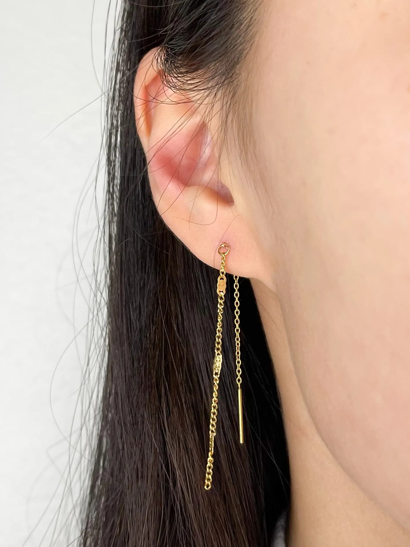 Hammered Threader Earrings