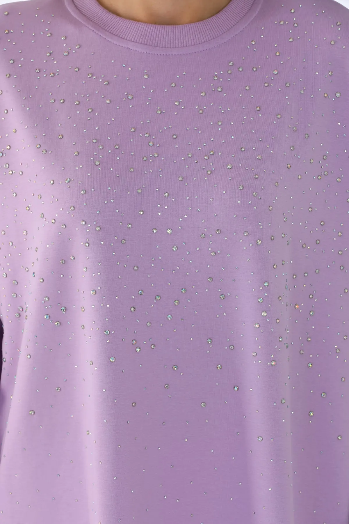 IKL Shiny Beaded Tunic Lavender