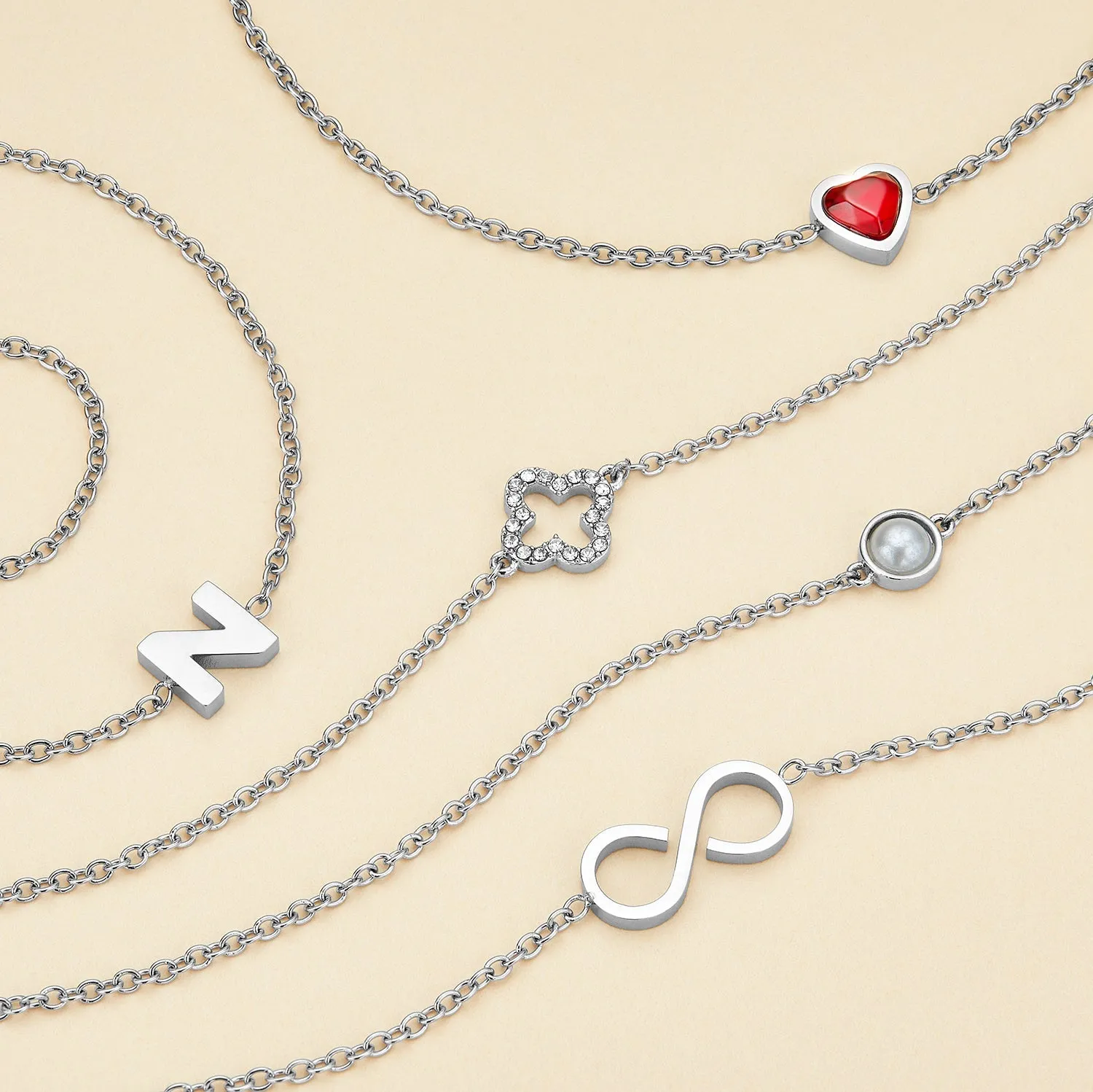 Initial Bracelet Bundle (Silver)