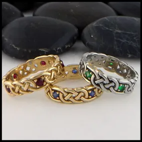 Josephine's Knot Ring with Gemstones in Gold