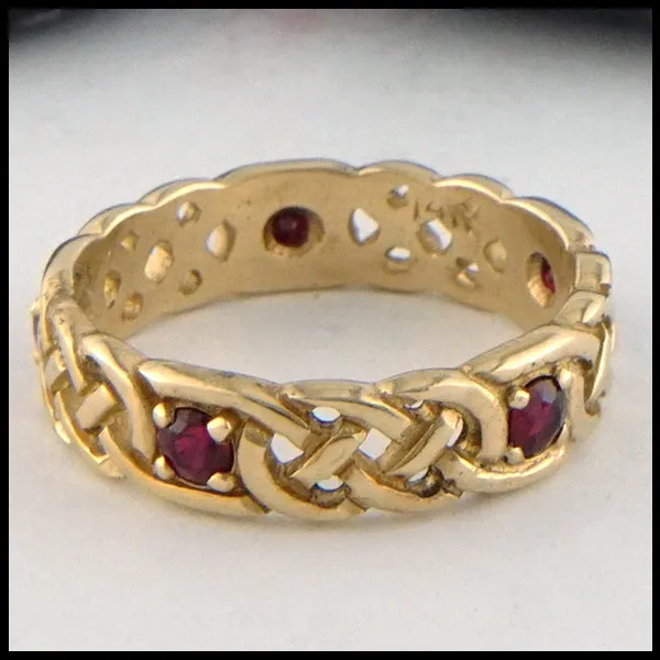 Josephine's Knot Ring with Gemstones in Gold