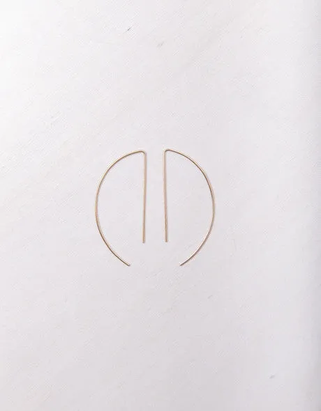 Large Half Round Threader Earrings 14KGF