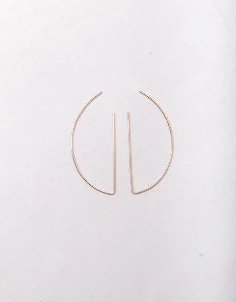 Large Half Round Threader Earrings 14KGF