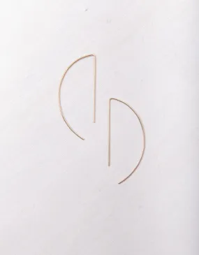 Large Half Round Threader Earrings 14KGF