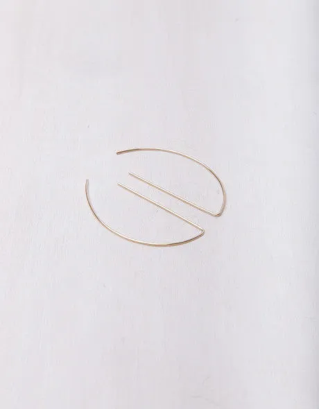 Large Half Round Threader Earrings 14KGF