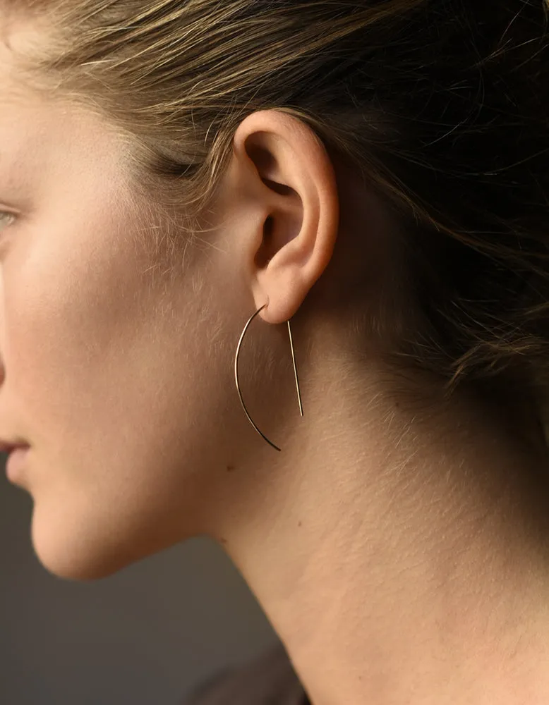 Large Half Round Threader Earrings 14KGF
