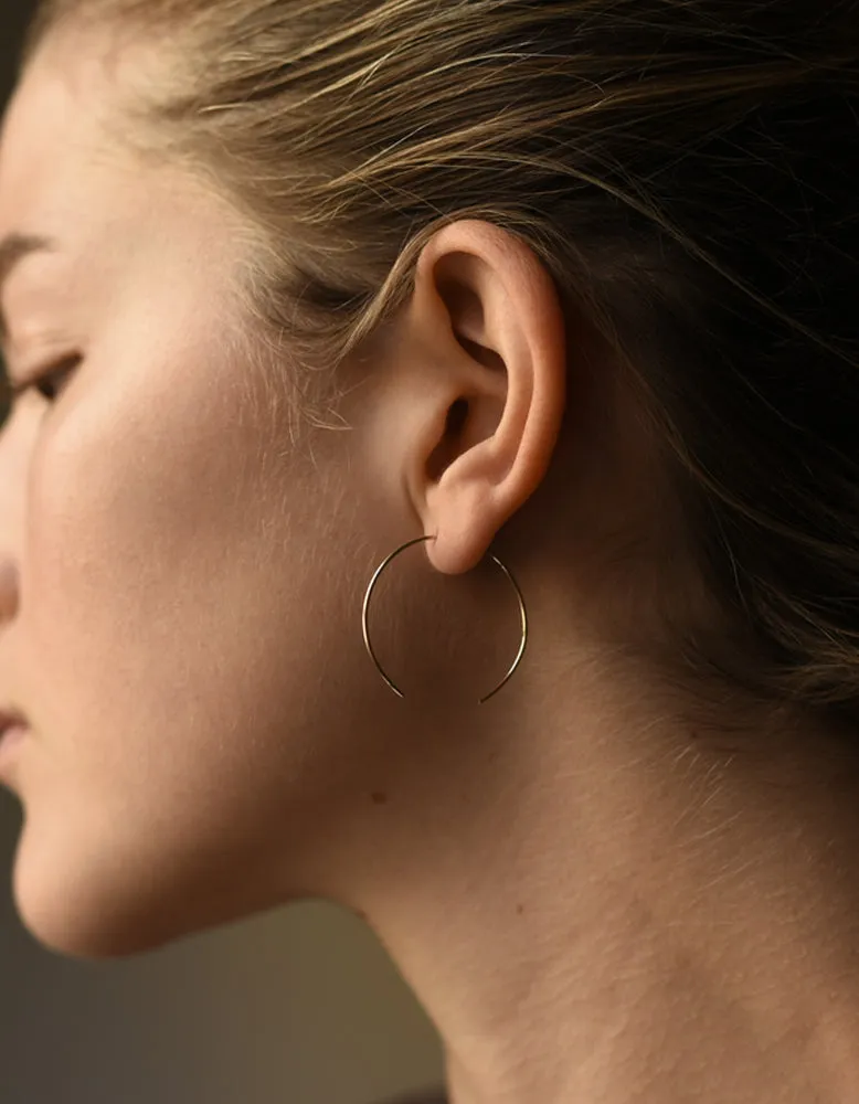 Large Open Circle Threader Earrings 14KGF