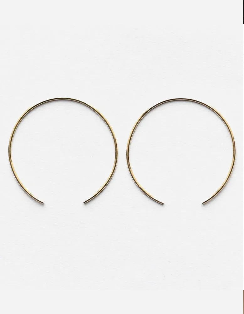 Large Open Circle Threader Earrings 14KGF