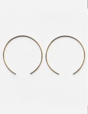 Large Open Circle Threader Earrings 14KGF