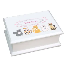Lift Top Jewelry Box - Pink Cats