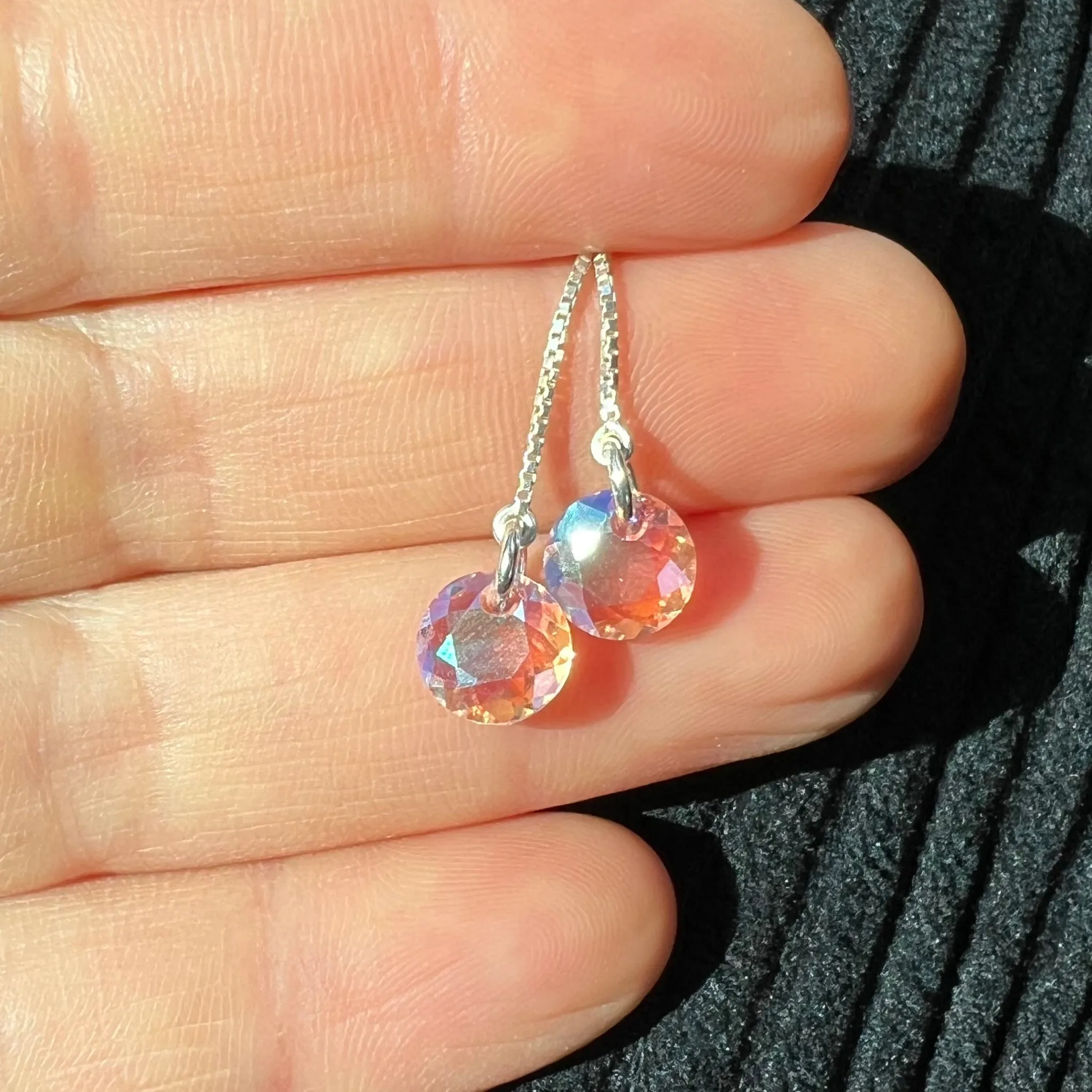 Light Rose Threader Earrings