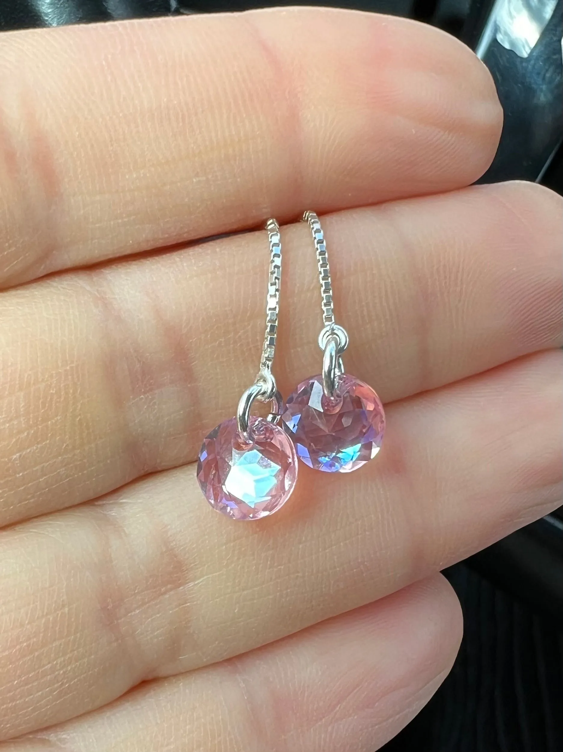 Light Rose Threader Earrings