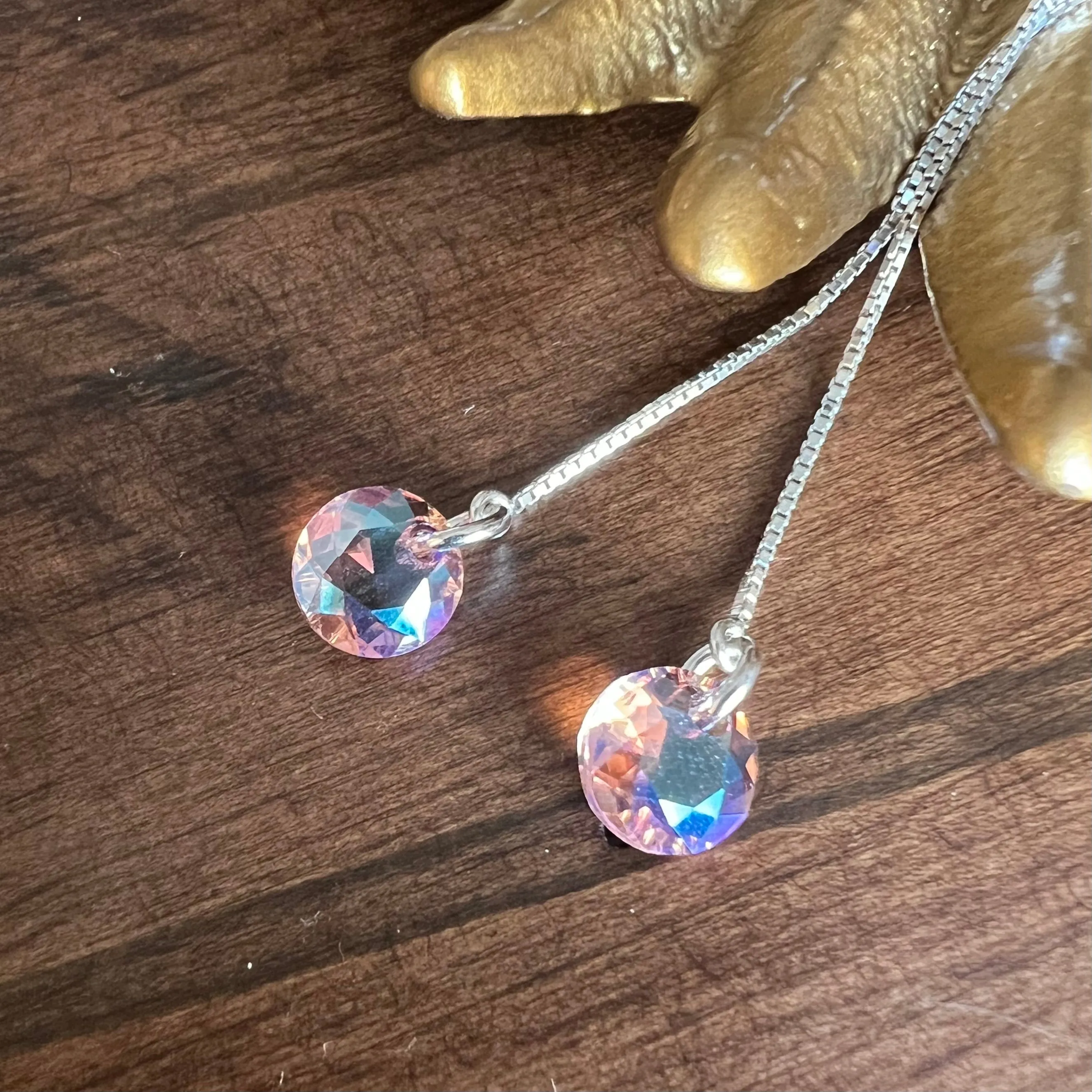 Light Rose Threader Earrings