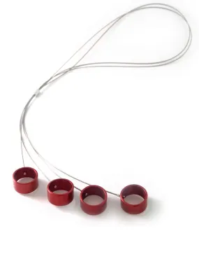 Long Aluminium Necklace – Small Circles in various colours