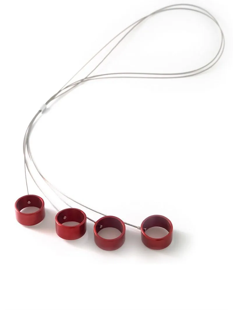 Long Aluminium Necklace – Small Circles in various colours