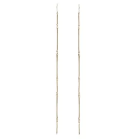 Long Gold Cast Line Earrings