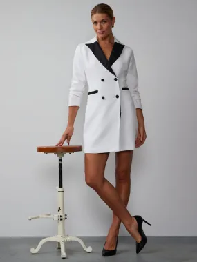 Long Sleeve Double Breasted Tuxedo Dress