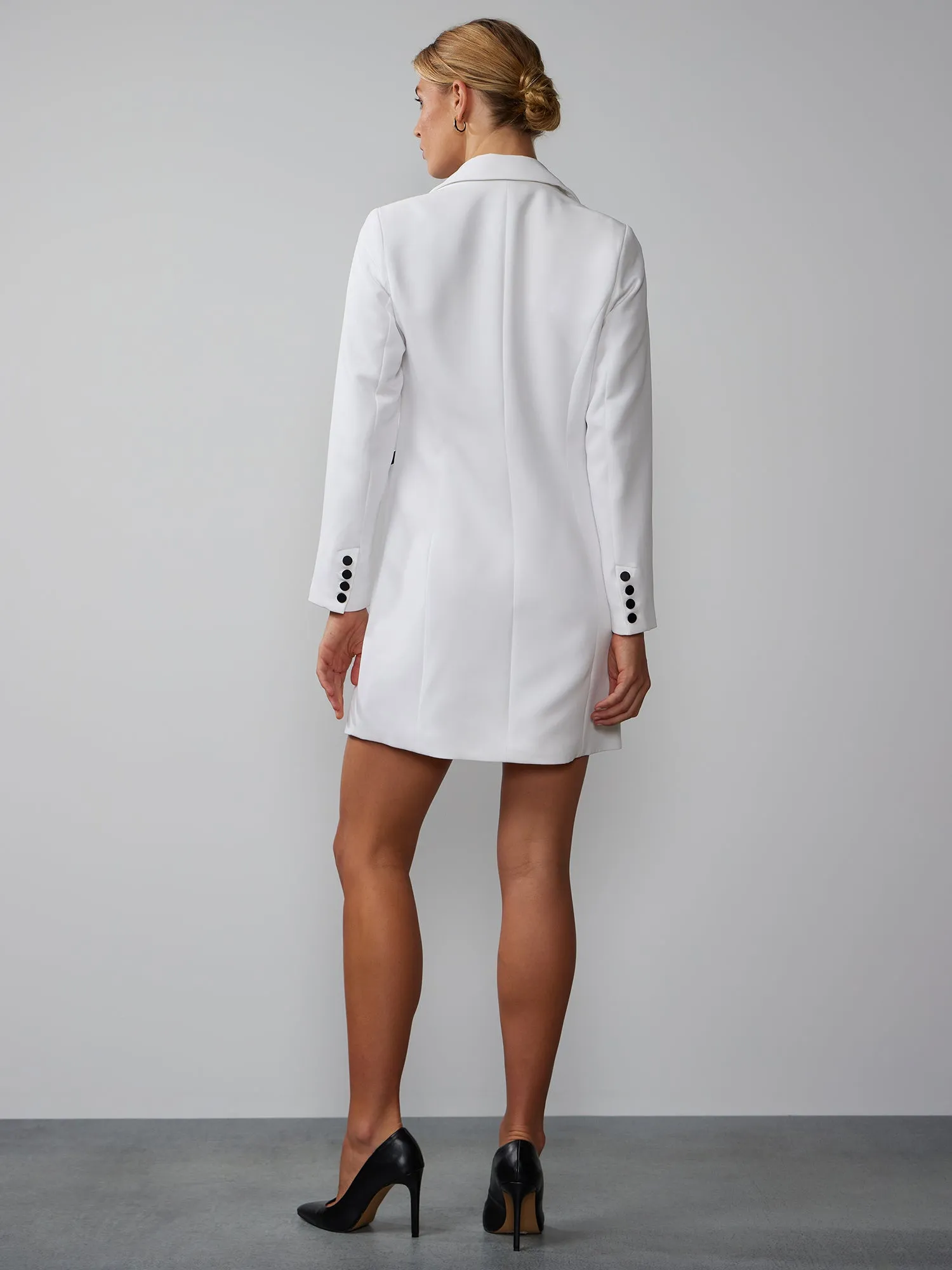Long Sleeve Double Breasted Tuxedo Dress