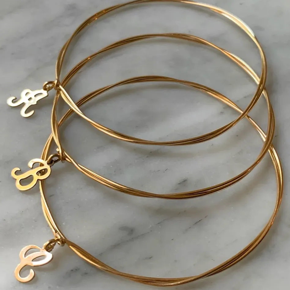 LUSH JEWELRY - TWISTED INITIAL BANGLE