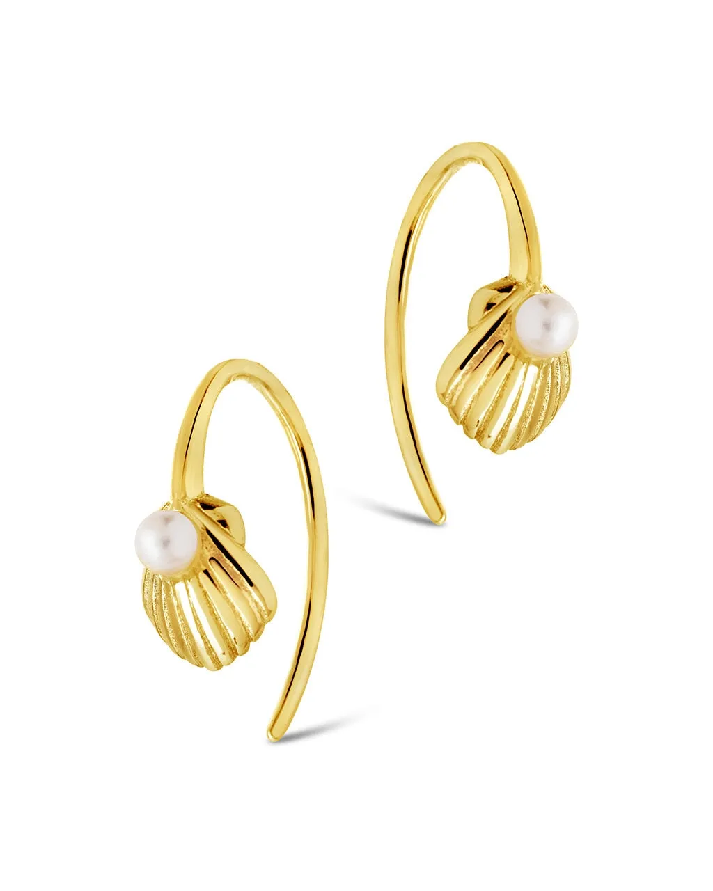 Marjorie Pearl Shell Threader Earrings