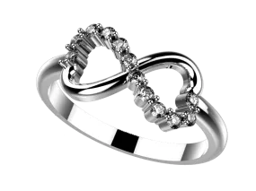 MD1014: Infinity ring with Swarovski Zirconia