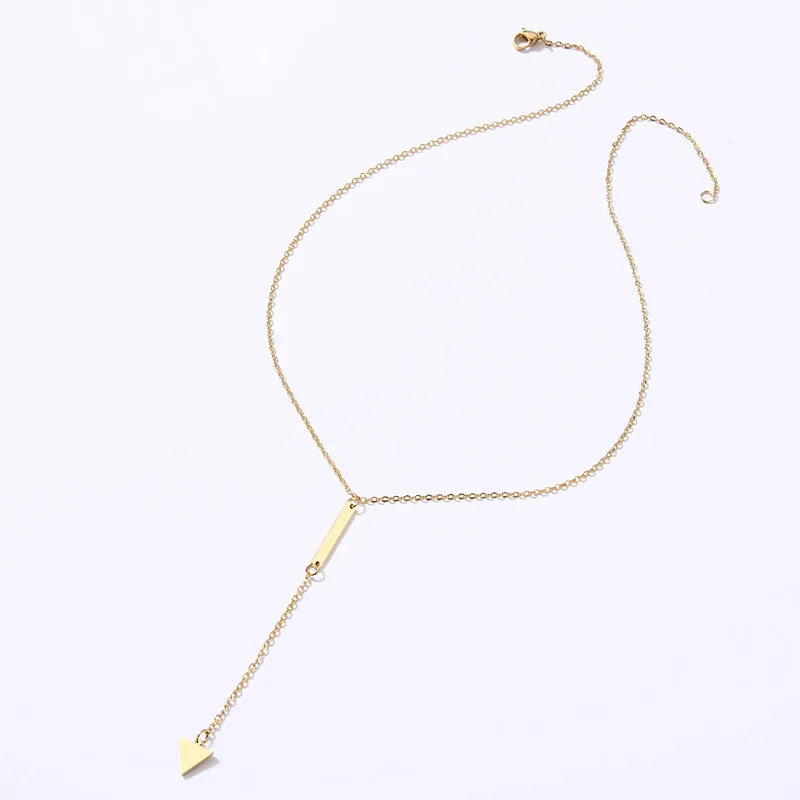 Metal Strip Triangle Necklace