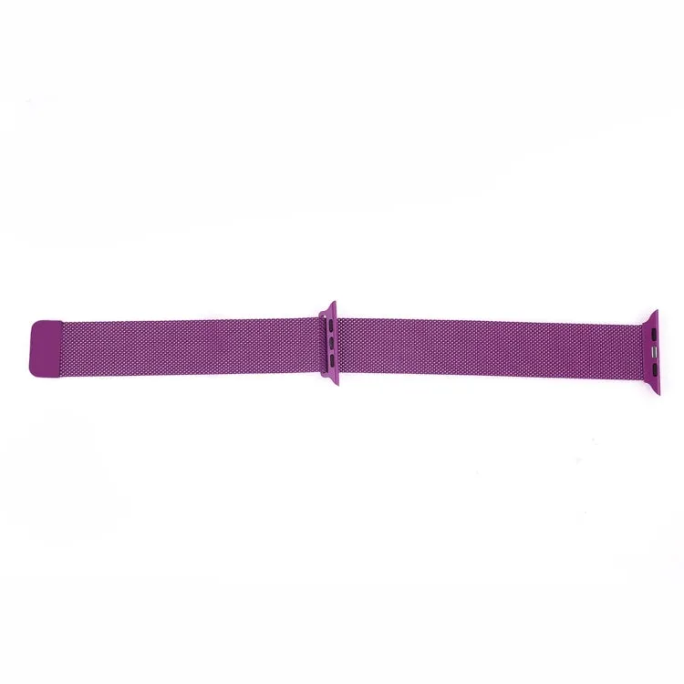 Milanese Loop Magnetic Stainless Steel Watch Band for Apple Watch Series 7 41mm / 6 & SE & 5 & 4 40mm / 3 & 2 & 1 38mm(Purple)