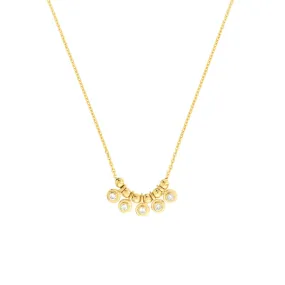 Mini Diamond Bezel and Bead Necklace