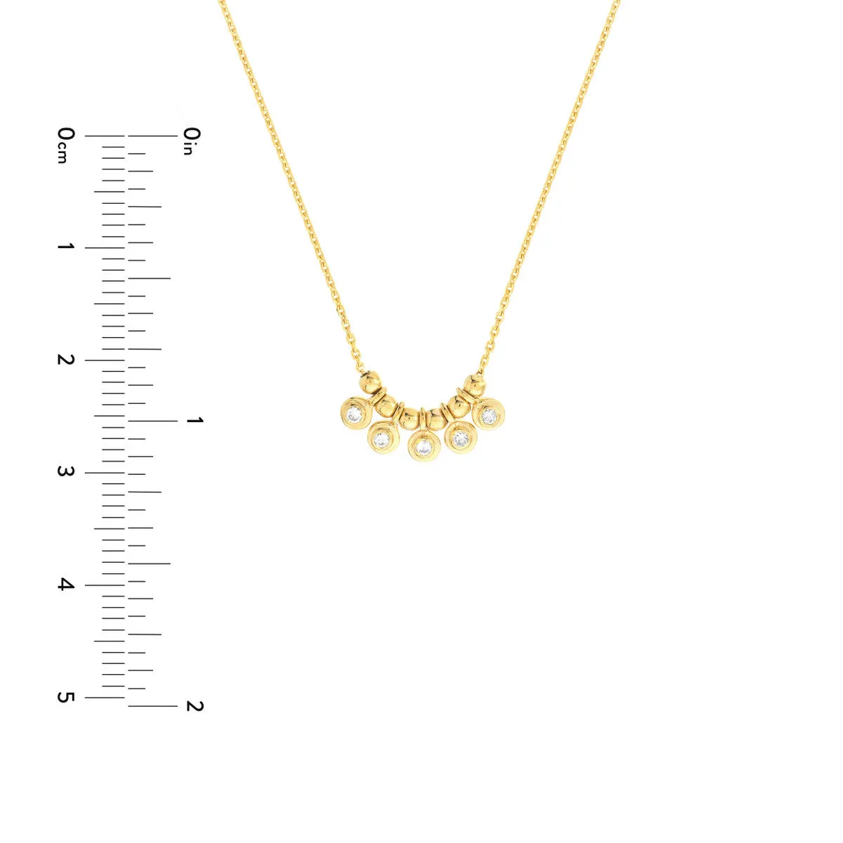 Mini Diamond Bezel and Bead Necklace