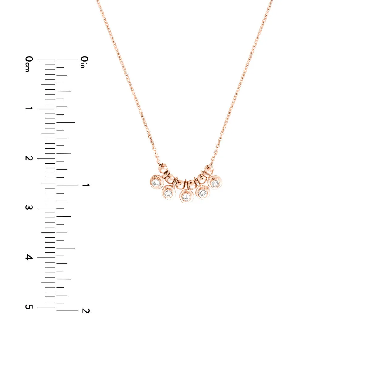 Mini Diamond Bezel and Bead Necklace