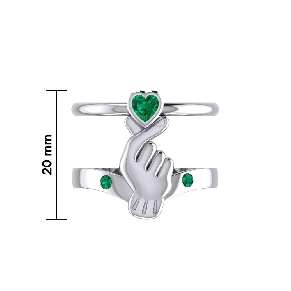 Mini Heart of Love Silver Commitment Band Ring TRI1943