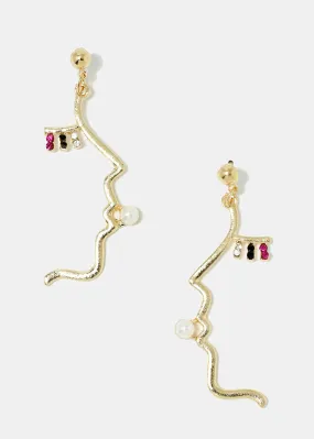 Modern Side Profile Face Earrings