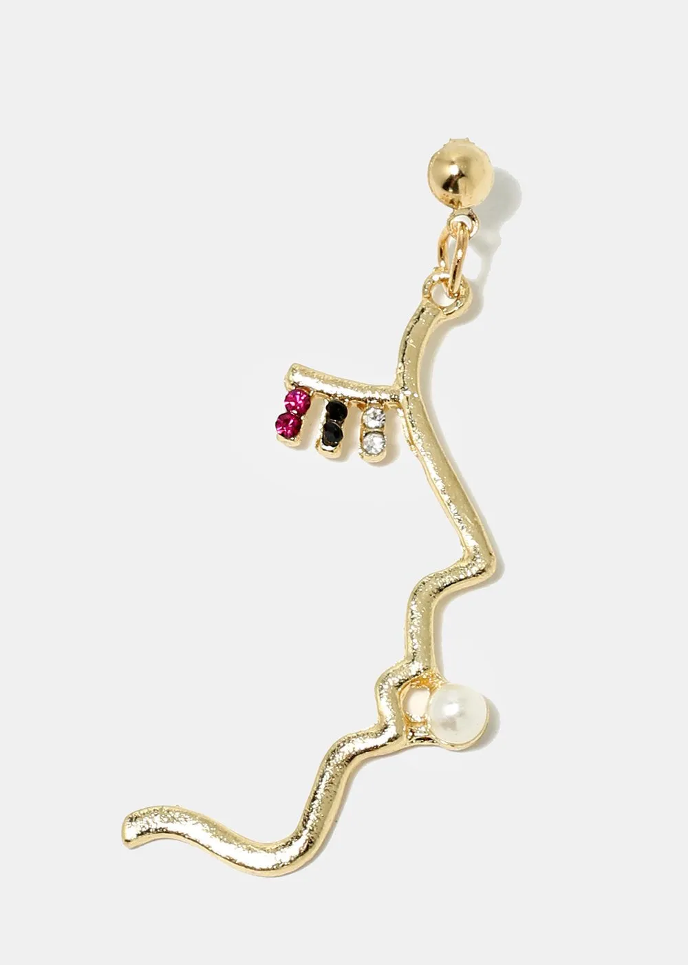 Modern Side Profile Face Earrings