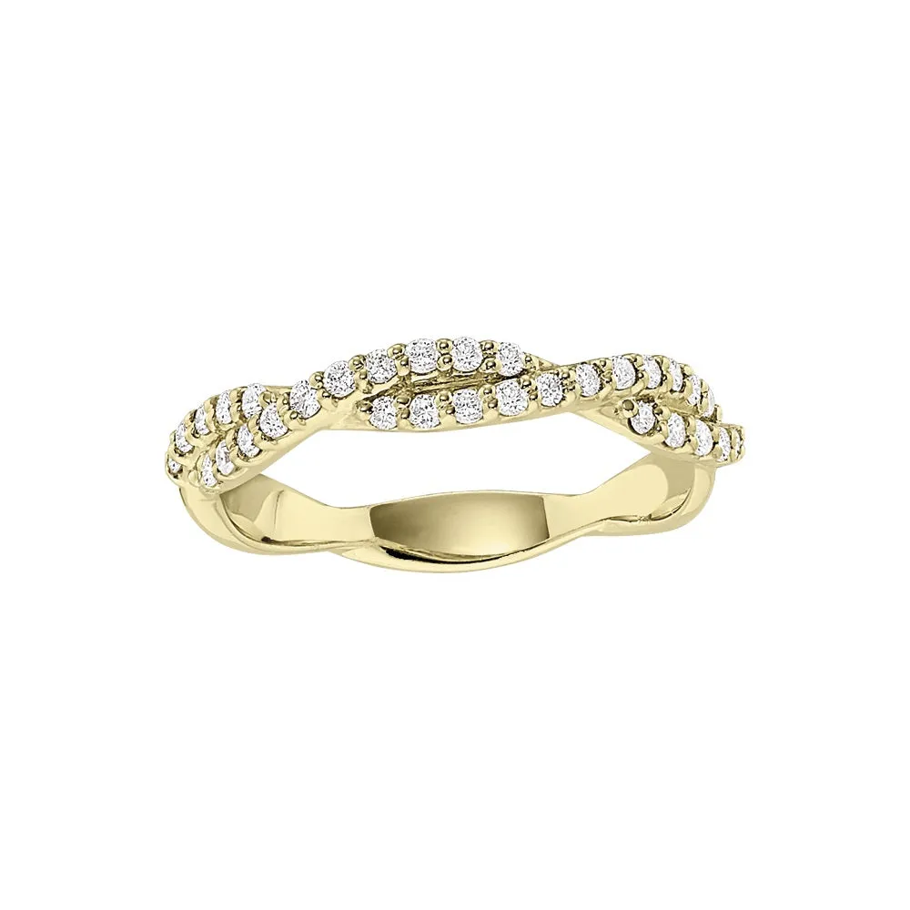 Modern Twisted Diamond Wedding Band