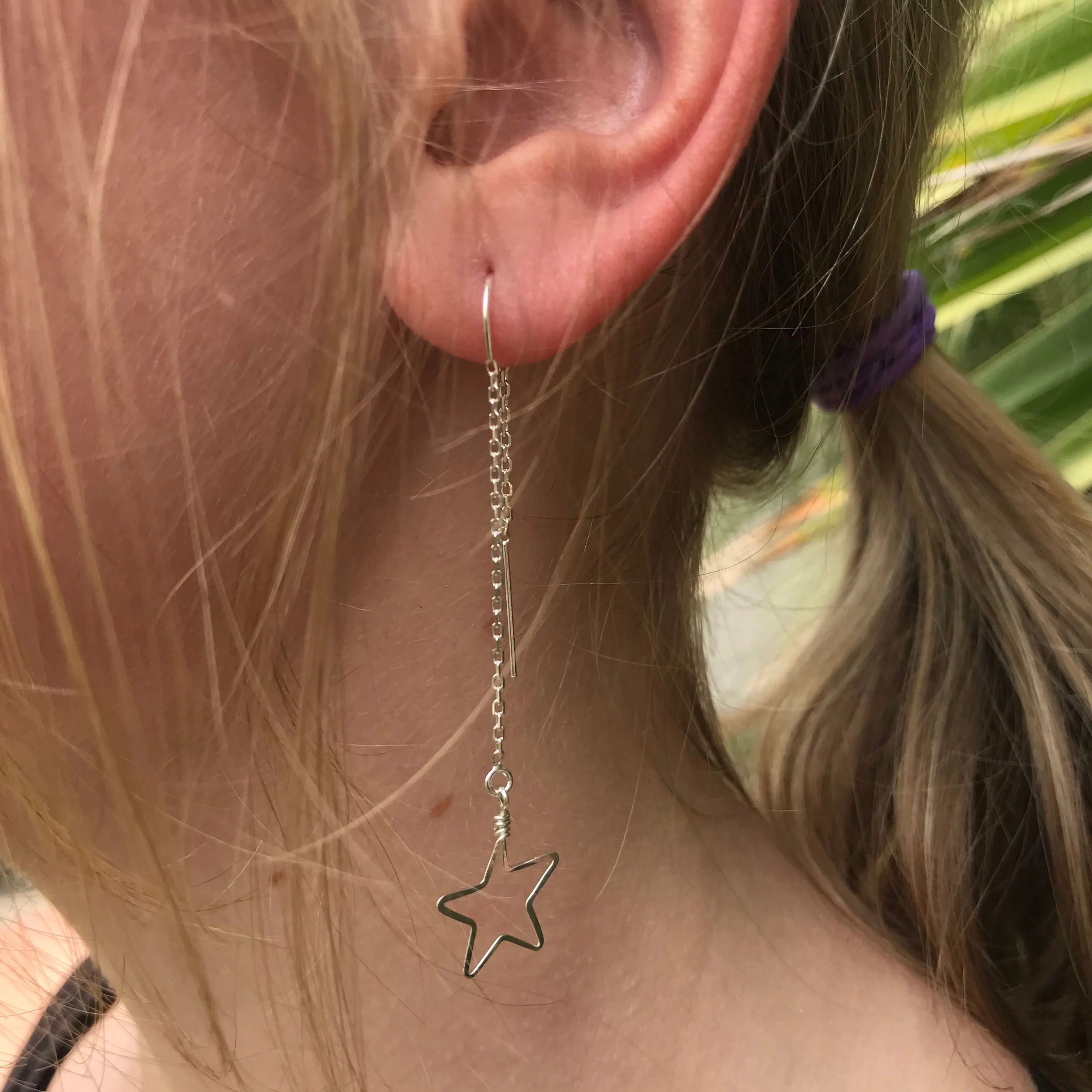 Moon & Star Threader Earrings