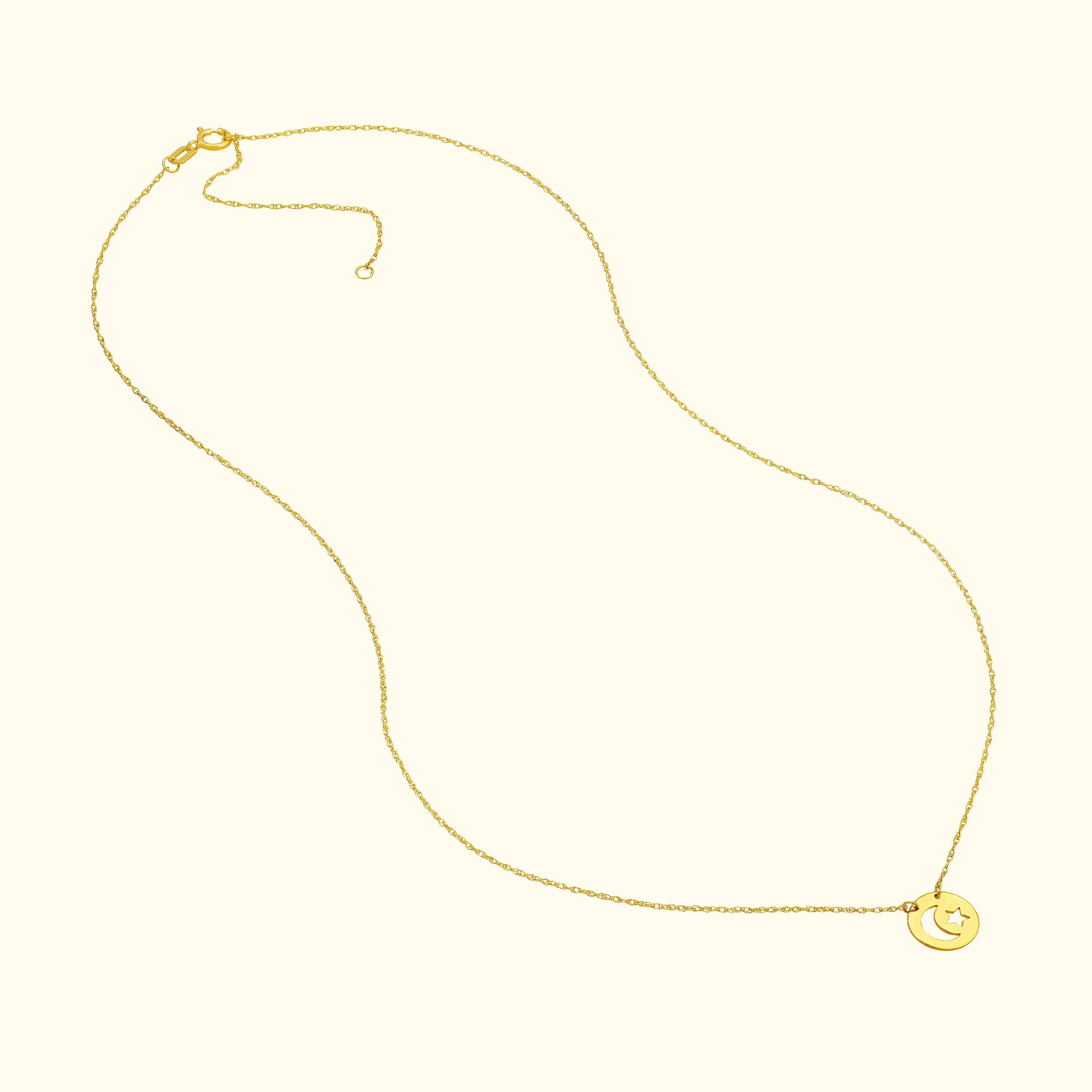 Moon and Star Mini Disc Necklace