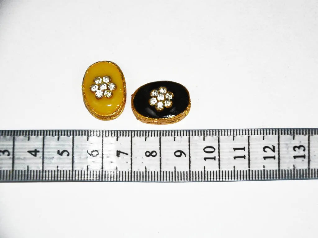 Multicolour Assorted Designer Oval Kundan Beads