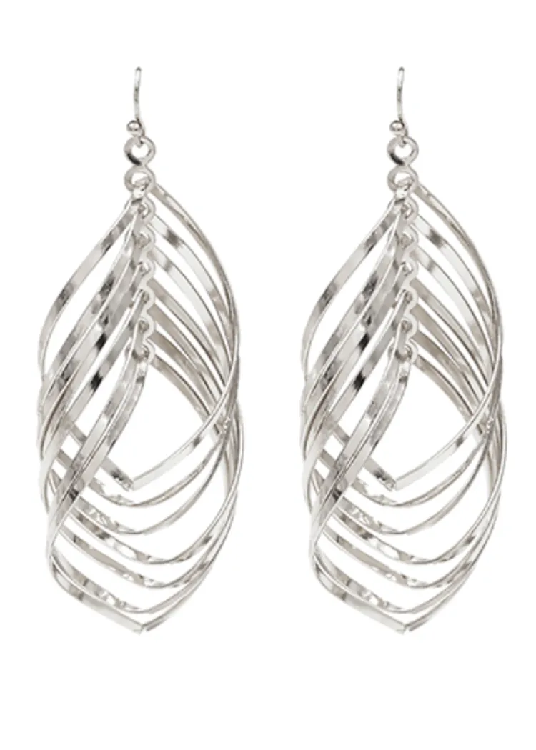 Nala Twist Earrings-Rhodium