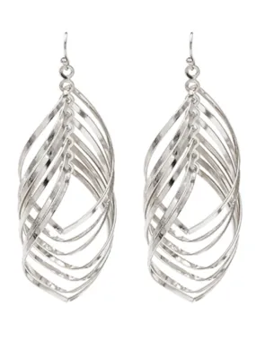 Nala Twist Earrings-Rhodium