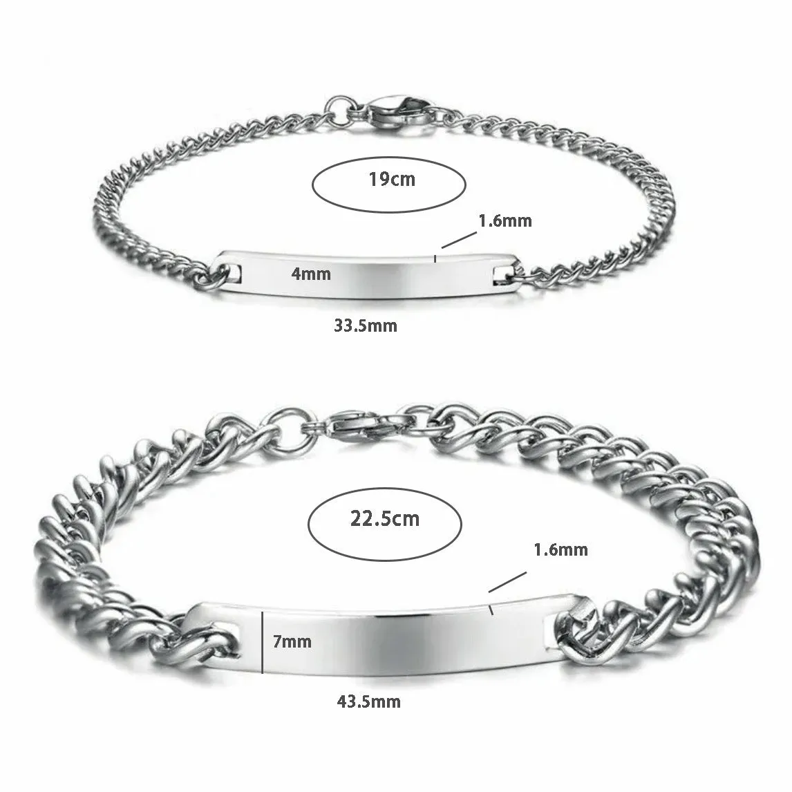 No-tarnish Medical Grade Titanium Shop Personalized Bracelets