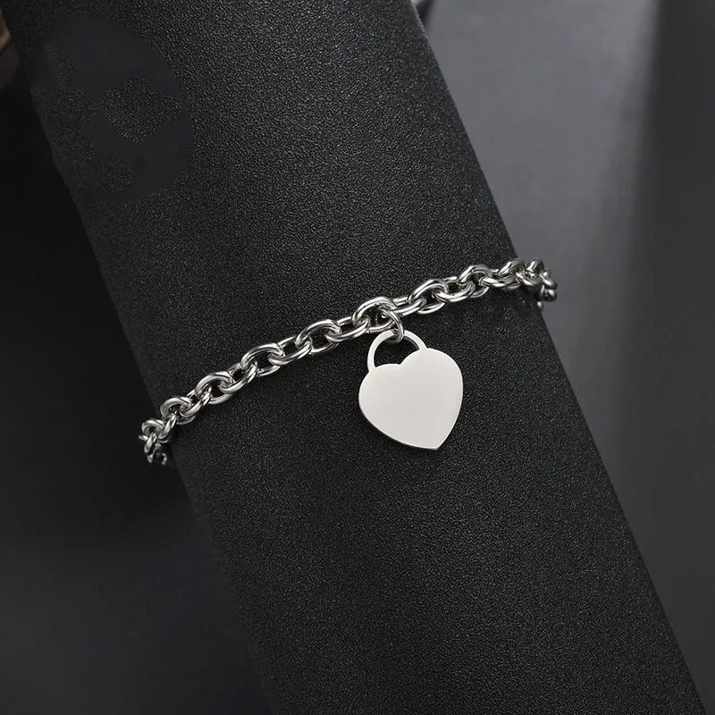 No-tarnish Medical Grade Titanium Smooth Engraved Bracelet